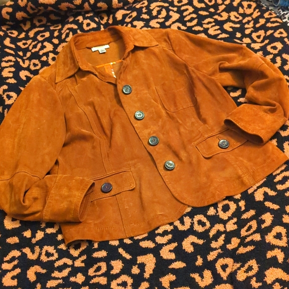 Talbots Jackets & Blazers - Talbots petite brown camo leather coat